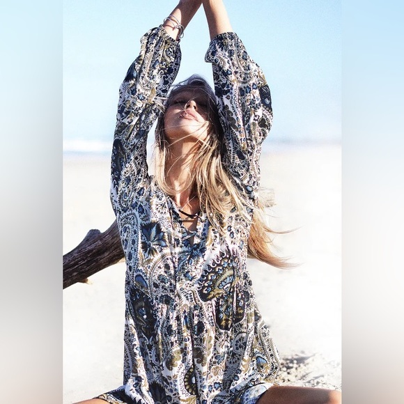 NWT Le Salty Label Rhapsody Sundress in Peacock Olive - Picture 2 of 5